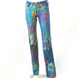 Versace Jeans Couture Artsy & Colourful Painted Jeans - Italy